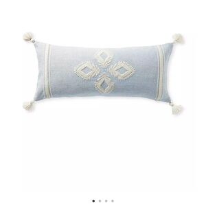 Serena & Lily Light Blue and Cream Woven Pillow Cover